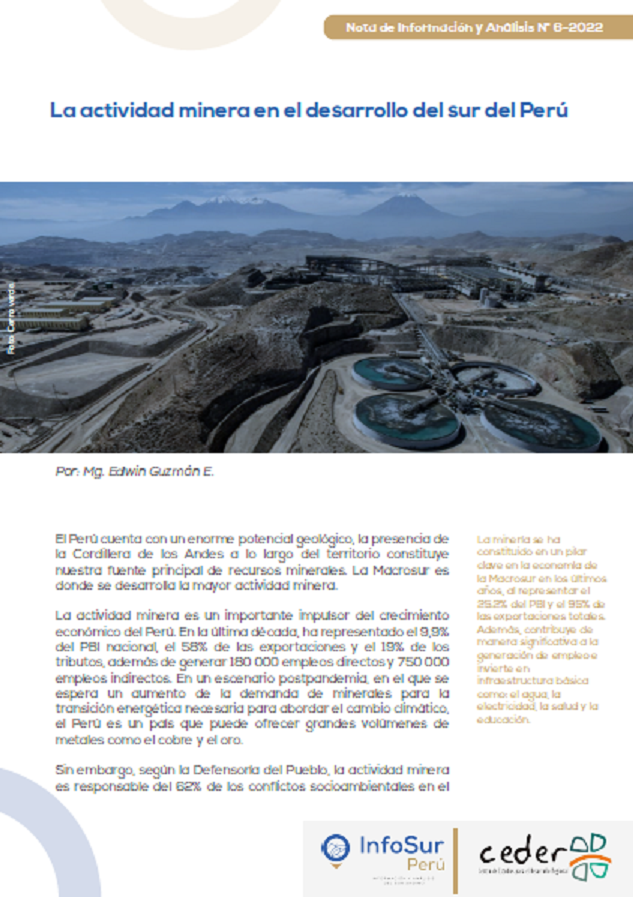 La actividad minera en el desarrollo del sur del Perú